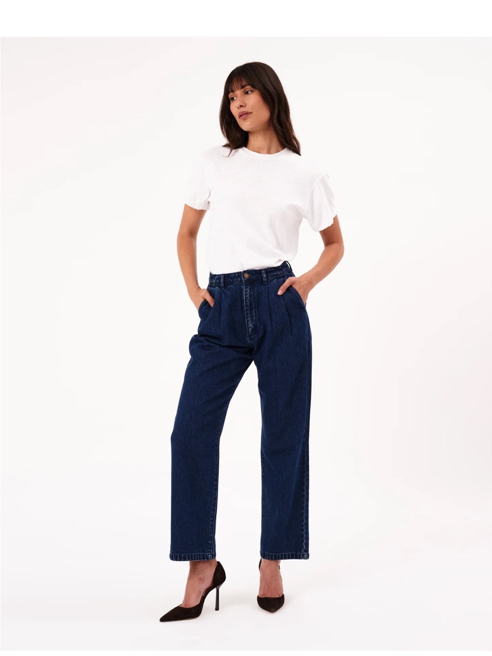 ROLLA'S Dark Blue High-Waist Wide-Leg Jeans